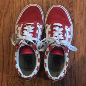 Red checkered vans size 7.5 women’s